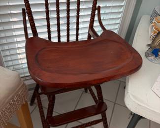 #44 - $70 - Vintage cherry high chair 18wx20dx14t