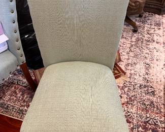 #70 - $48 each - Green chair tweed fabric 18wx18dx38t - 2 available