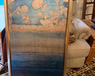 #22 - $60 - Gold and teal framed art 24wx49t