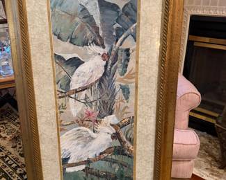 #21 - $78 - Parrots paradise Rocca art in gold frame 24wx46t