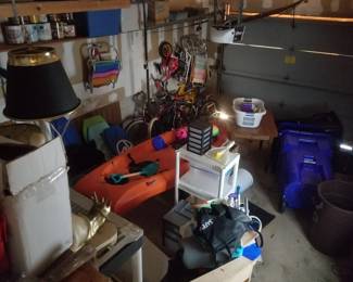 Garage packed with beach & boating supplies; home maintenance & repair aids and so much more
