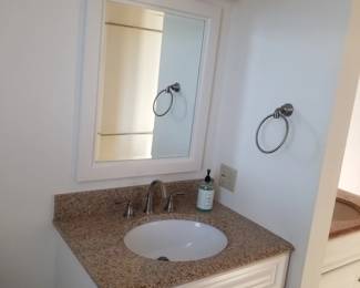Bath vanity; mirror; vanity lights