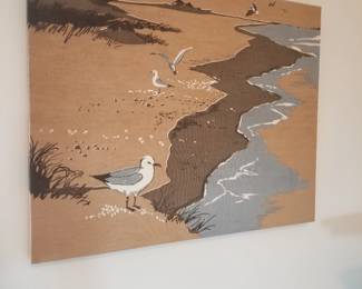 Fabric beach scene