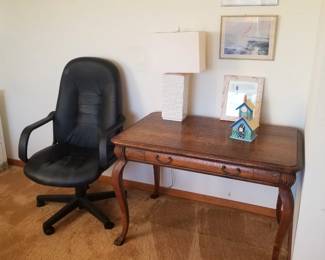 Executive chair; table/desk