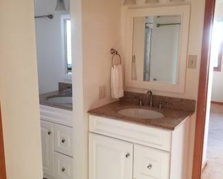 Bath vanity; mirror; vanity lights