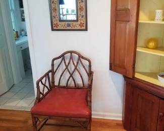 Chippendale-style faux bamboo accent chair
