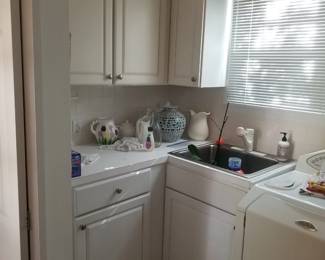 Laundry room cabinets; laundry sink