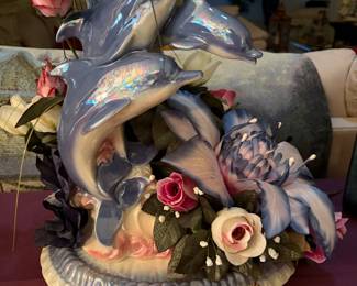 vintage iridescent porcelain/ceramic dolphin