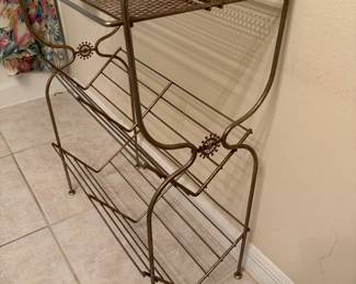 Vintage gold tone metal stand