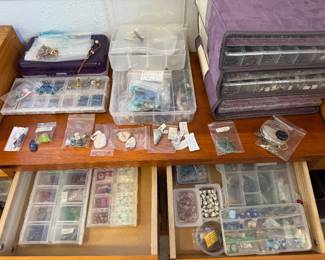 assorted beads and jewelry making stuff