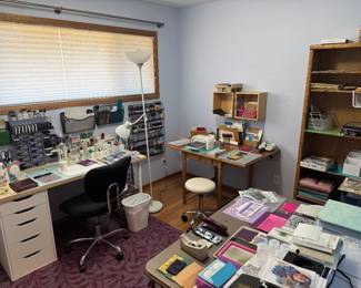 whole room set up for card making