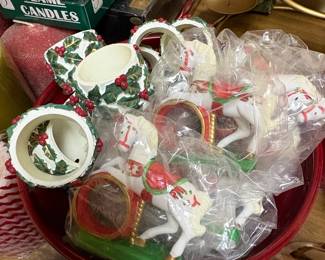 Collection of Assorted Christmas Holiday Decor and Candles third image