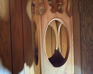 Vintage HandCarved Wooden Hanging Lantern Frame second image