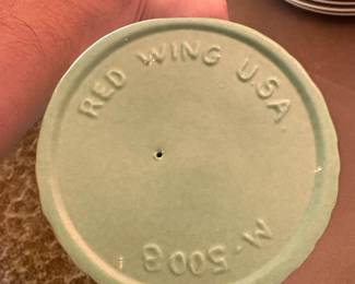 Red Wing Pottery M Bowl and M Compote Set third image