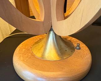 MidCentury Modern Sculptural Bentwood and Brass Table Lamp third image