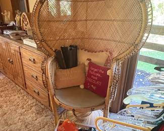 Vintage Rattan Peacock Chair