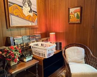 MidCentury Rattan and Wicker Rocking Chair