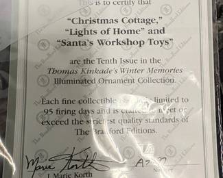 Thomas Kinkade Winter Memories Illuminated Ornaments tenth Issue second image
