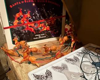 Bronners LightRevolving Santa  Sleigh with Reindeer fifth image
