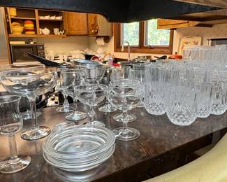 Large Collection of Vintage Cristal dArquesDurand Longchamp Crystal Stemware and Glassware third image