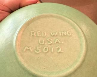 Red Wing Pottery M Bowl and M Compote Set second image