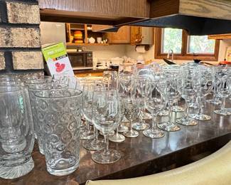 Large Collection of Vintage Cristal dArquesDurand Longchamp Crystal Stemware and Glassware second image