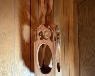 Vintage HandCarved Wooden Hanging Lantern Frame