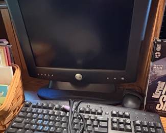 Vintage Dell Monitor and Micron Keyboard Computing Lot