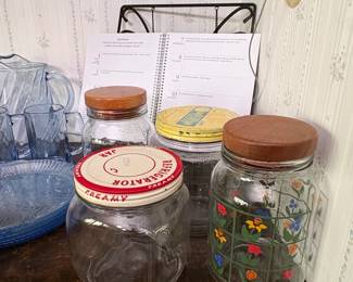 Vintage Kitchenware Collection Glassware, Canisters, and Cookbooks
