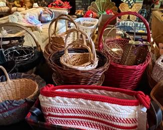 Collection of Assorted Decorative Wicker and Longaberger Baskets second image