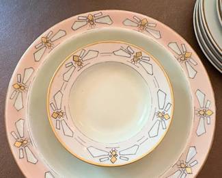 Limoges France HandPainted Art Deco Dragonfly Motif Serving Set second image