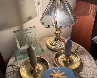 Pair of Brass Chamberstick Candle Holders