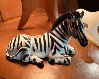 Vintage Ceramic Zebra Planter