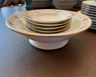 Limoges France HandPainted Art Deco Dragonfly Motif Serving Set