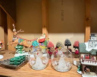Bronners LightRevolving Santa  Sleigh with Reindeer second image