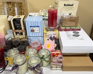 Estate Collection of Decorative Candles and Candle Accessories