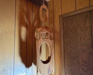 Vintage HandCarved Wooden Hanging Lantern Frame third image