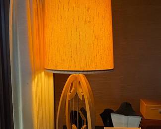 MidCentury Modern Sculptural Bentwood and Brass Table Lamp