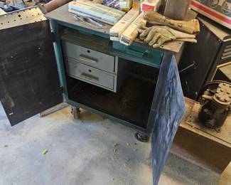 Metal table with drawers