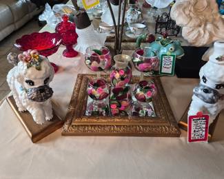 Spaghetti Poodles 1950, mid century porcelain,  made in Japan 