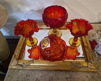 Vintage Amberina Glass