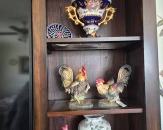 Middle shelf 2 1960 Japan roosters 