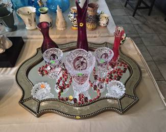 Vintage Red German  Bird crystal