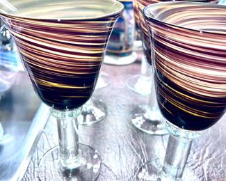 Tortoise shell swirl goblets