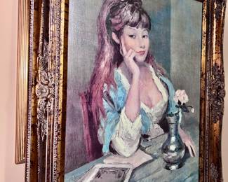 Vintage paint on canvas artwork - Fancy 