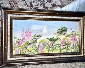 1980s fresh flowers paint on canvas Wall Art
