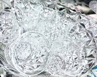 Vintage Crystal punch Bowl Set
