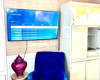 50 inch Samsung TV, mount not included. Legs included Remote Control included.