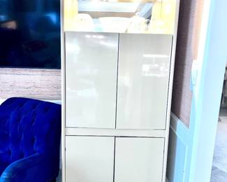 1980s vintage light colored bar shelf