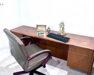 Small side desk with office chair